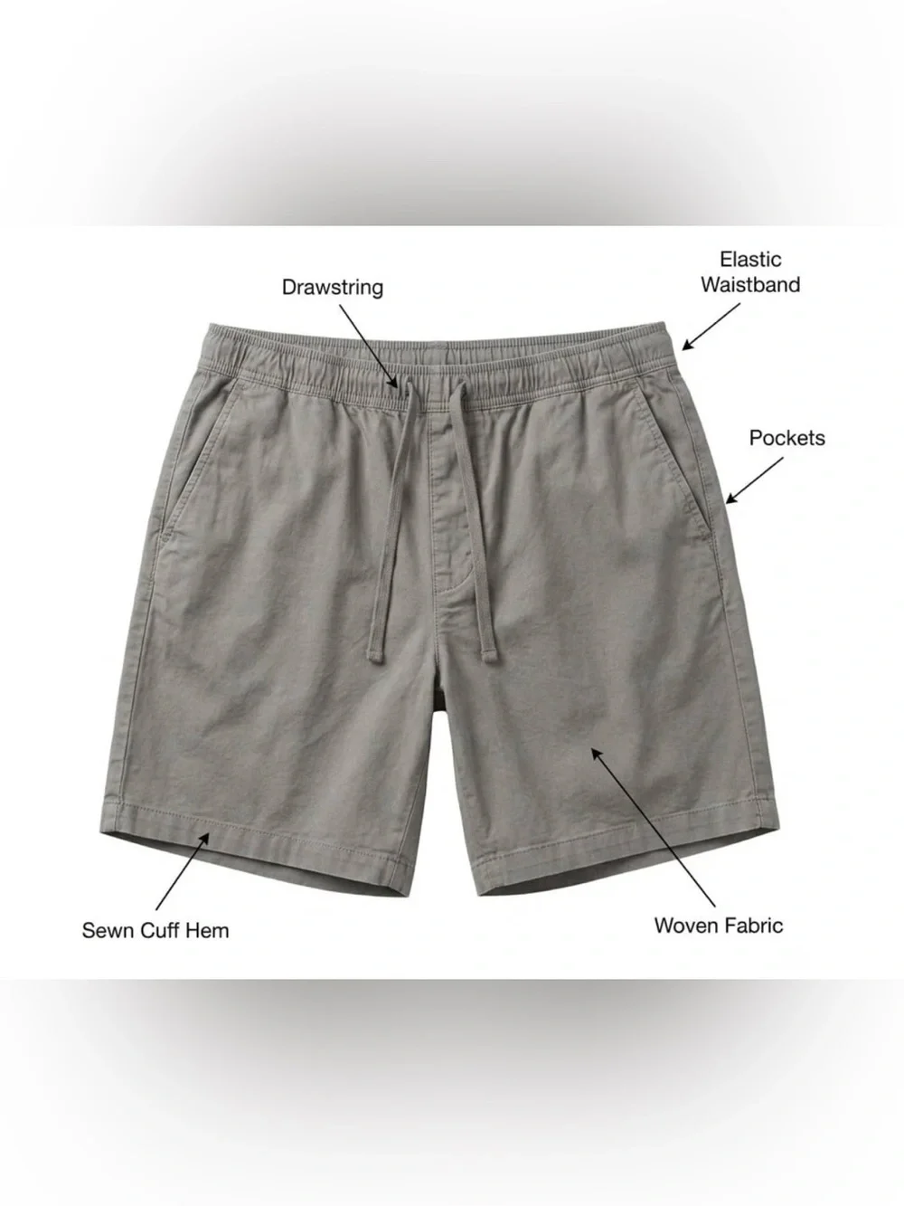 Banana Republic Organic Pull-On Shorts Men’s Medium Glacier Gray Relaxed